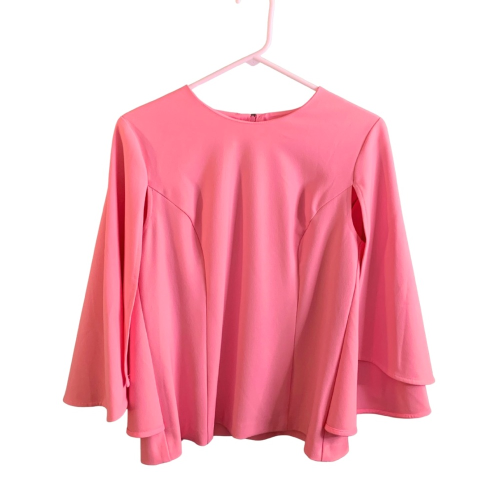 Trina Turk Pink Dolman Sleeve Blouse Medium Top Cape Flowy Dopamine Maximalist